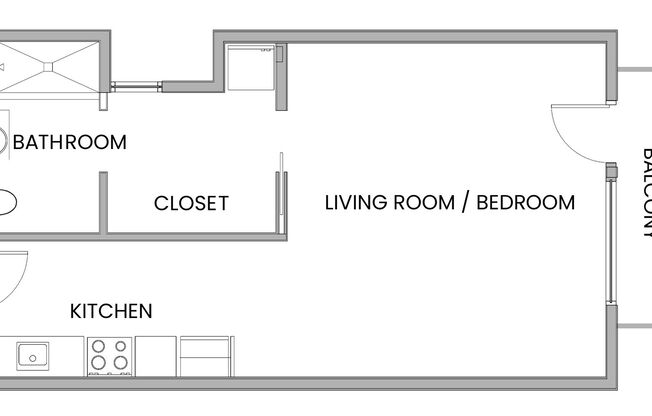 Studio, 1 bath, 463 sqft, $3,199, Unit 501