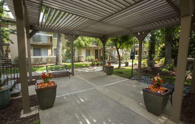 Gazebo with planters
