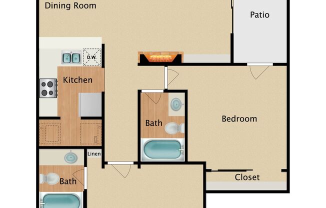 2 beds, 2 baths, 898 sqft, $1,299, Unit 246