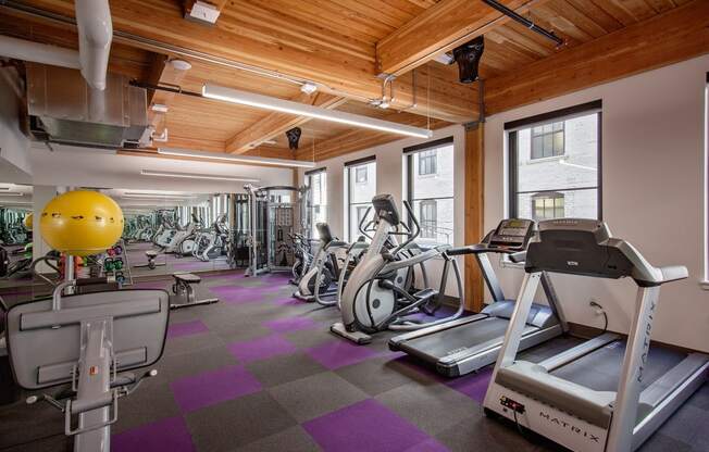 38 Davis  fitness center with weights and treadmill