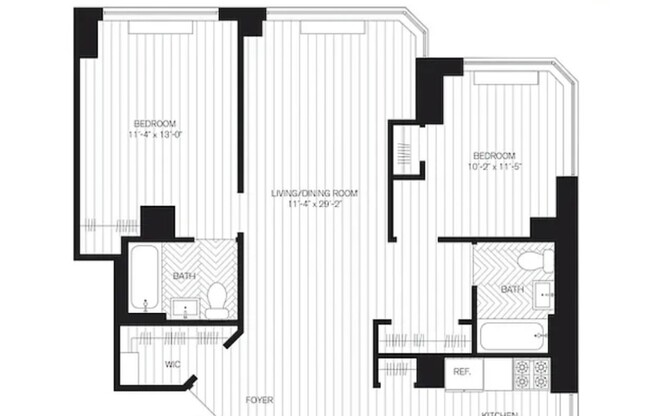 2 beds, 2 baths, $6,700, Unit 22E