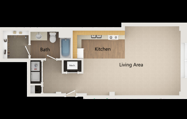 Studio, 1 bath, 640 sqft, $1,195, Unit 603