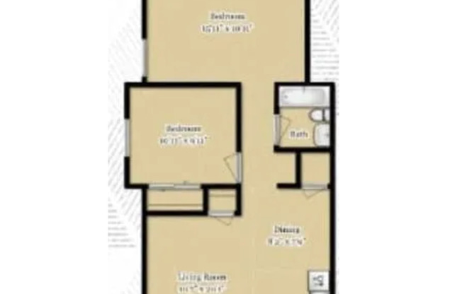 2 beds, 2 baths, 1,020 sqft, $2,525, Unit D101