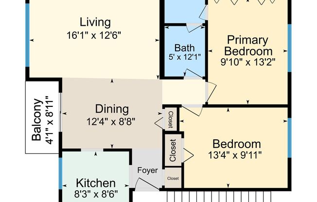 2 beds, 1 bath, 987 sqft, $1,375, Unit 25