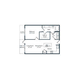 1 bed, 1 bath, 745 sqft, $1,322