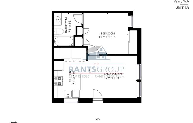 1 bed, 1 bath, 483 sqft, $1,250, Unit 111A