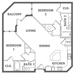 2 beds, 2 baths, 1,120 sqft, $1,665