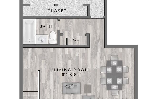 1 bed, 1 bath, 702 sqft, $2,495