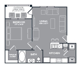 1 bed, 1 bath, 652 sqft, $1,293