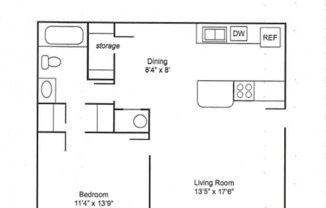 1 bed, 1 bath, 688 sqft, $650