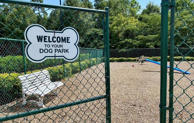 Dog park area at Alden Place at South Square, Durham