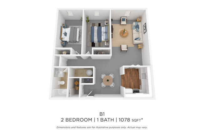 2 beds, 1 bath, 1,078 sqft, $1,184