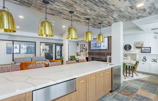 resident kitchen with wide counter space at Bayswater Apartments, Burlingame, CA