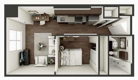 1 bed, 1 bath, 525 sqft, $789