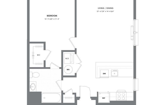 1 bed, 1 bath, 865 sqft, $2,570, Unit 217