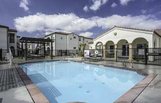 the swimming pool at our apartments