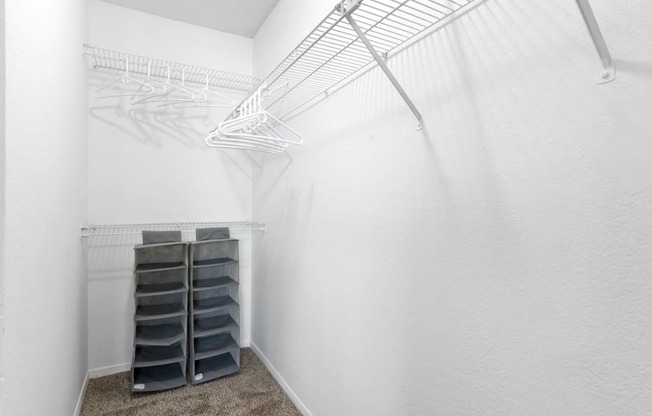 Walk-In Closet With Built-In Shelving