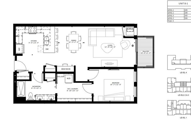 1 bed, 1 bath, 918 sqft, $2,795, Unit 205