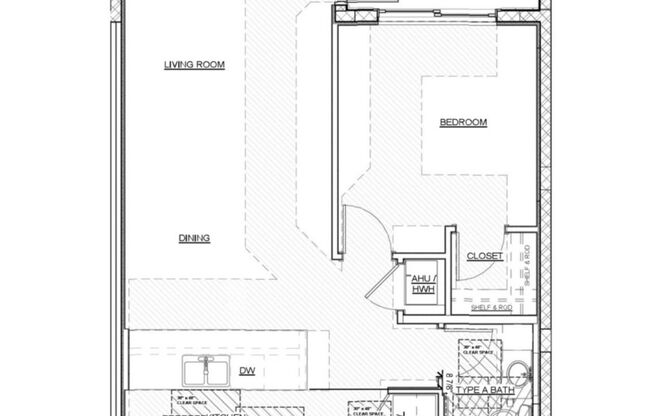 1 bed, 1 bath, 713 sqft, $1,700, Unit 111