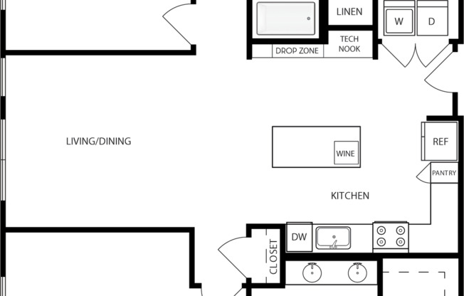 2 beds, 2 baths, 1,186 sqft, $3,990, Unit 254
