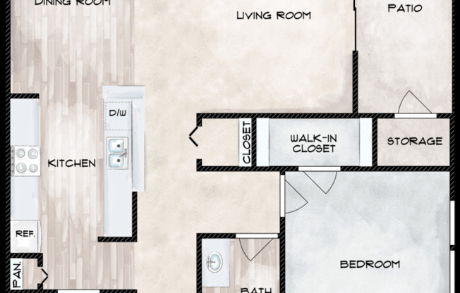 1 bed, 1 bath, 885 sqft, $1,290