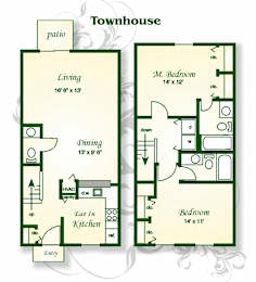 2 beds, 2.5 baths, 1,182 sqft, $1,785