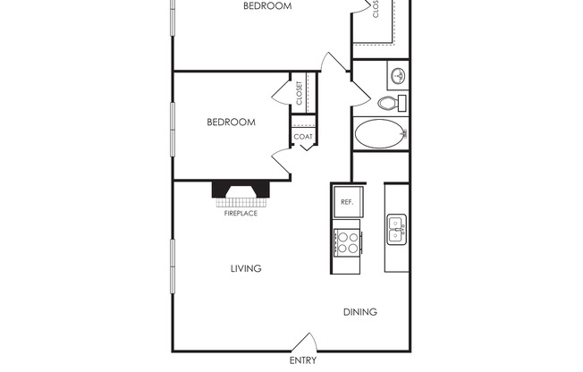 2 beds, 1 bath, 863 sqft, $1,020