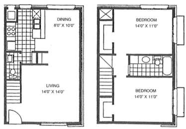 2 beds, 1.5 baths, 1,008 sqft, $1,445