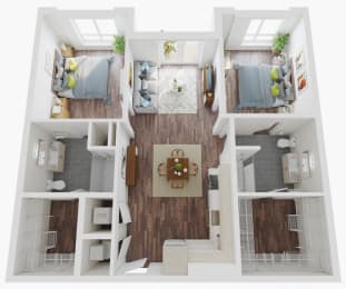 2 beds, 2 baths, 1,090 sqft, $2,135