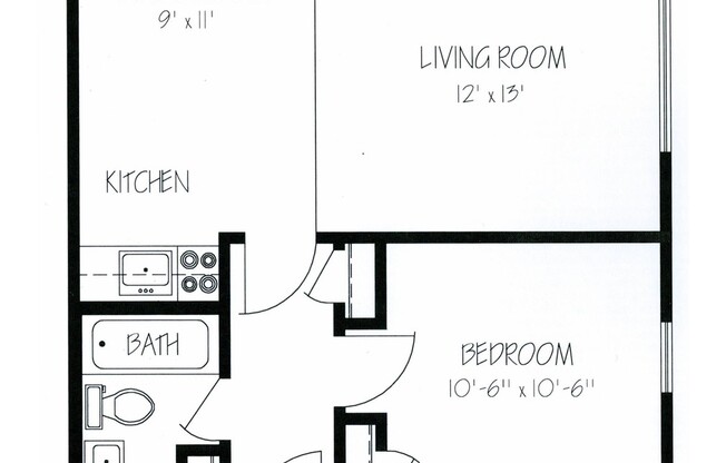 1 bed, 1 bath, $1,125, Unit 2B