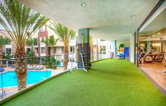 Outdoor fitness area at Accent Apartments, Playa Vista, California