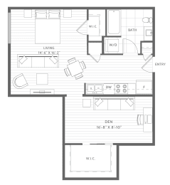 Studio, 1 bath, 626 sqft, $1,945