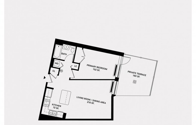 1 bed, 1 bath, $3,495, Unit 2-K