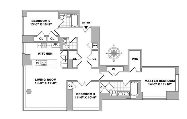 3 beds, 2.5 baths, 1,780 sqft, $10,000, Unit 607