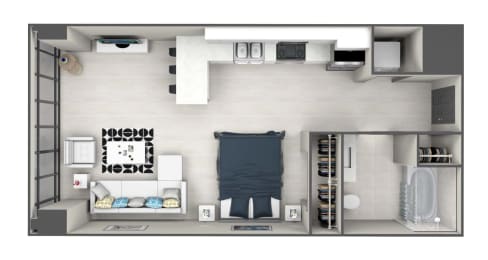 Studio, 1 bath, 505 sqft, $1,871