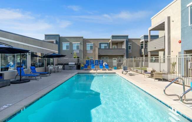 our apartments in a city have a swimming pool at Loma Villas Apartments, California, 92408