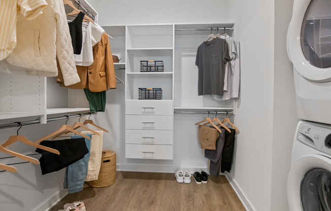 Walk-in Closet with In-home Washer and Dryer