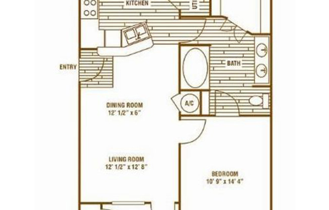 1 bed, 1 bath, 740 sqft, $1,419, Unit 2103-Corp