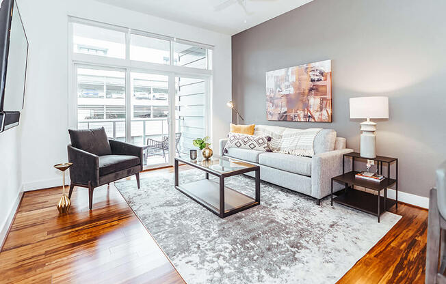 Living room area at 20 Midtown, Birmingham, 35233