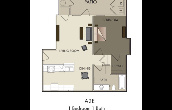 1 bed, 1 bath, 754 sqft, $1,181