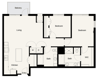 2 beds, 2 baths, 1,189 sqft, $2,643