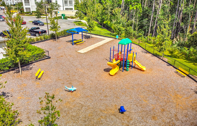 an aerial view of our playground