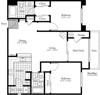 2 beds, 2 baths, 1,071 sqft, $2,643, Unit 3205