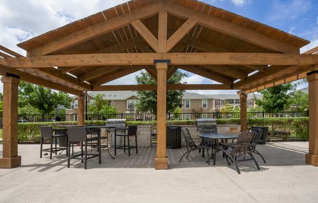 covered grilling stations and picnic area