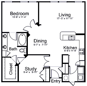1 bed, 1 bath, 1,010 sqft, $1,818