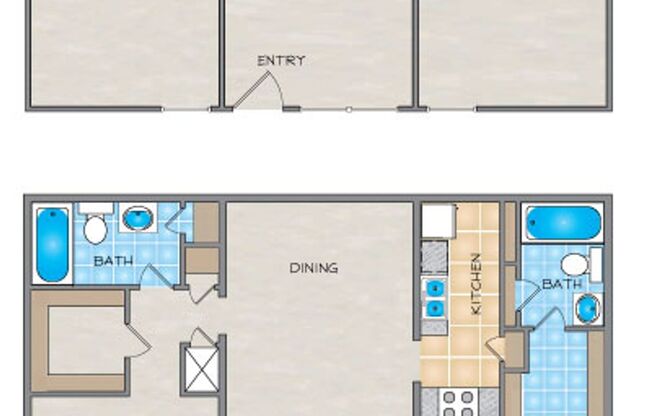 2 beds, 2 baths, 944 sqft, $1,315, Unit E303