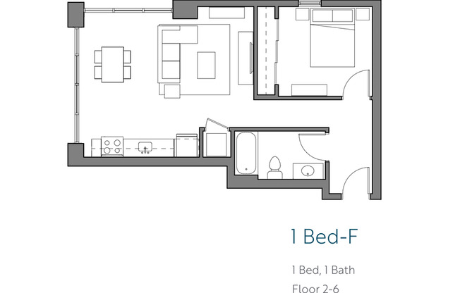 1 bed, 1 bath, 672 sqft, $2,095, Unit 510