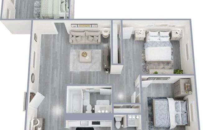 3 beds, 2 baths, 934 sqft, $1,349, Unit B61