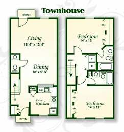 2 beds, 2.5 baths, 1,181 sqft, $2,187