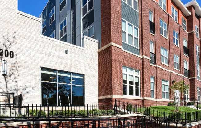 exterior of brick apartment building at archer park apartments in southeast Washington dc